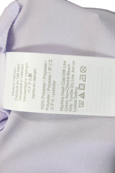 J Crew Women Sleeveless Solid Purple Polyester Tie Blouse Size S