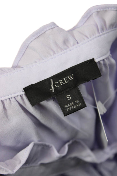 J Crew Women Sleeveless Solid Purple Polyester Tie Blouse Size S