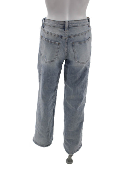 Vervet Women Boyfriend Wide Leg Jeans Light Blue Mid Rise Button Size 26