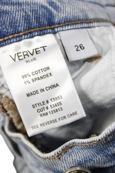 Vervet Women Boyfriend Wide Leg Jeans Light Blue Mid Rise Button Size 26