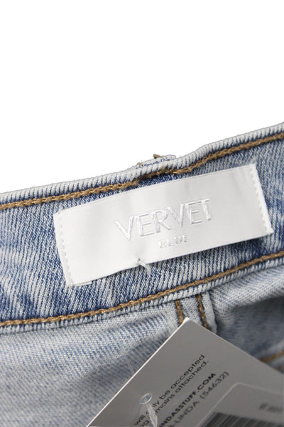 Vervet Women Boyfriend Wide Leg Jeans Light Blue Mid Rise Button Size 26