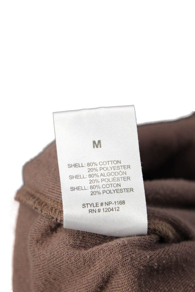 NIA Unisex Brown Cargo Sweatpants Drawstring Cotton Blend Army Size M