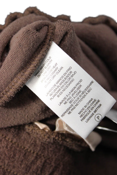 NIA Unisex Brown Cargo Sweatpants Drawstring Cotton Blend Army Size M
