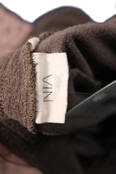 NIA Unisex Brown Cargo Sweatpants Drawstring Cotton Blend Army Size M