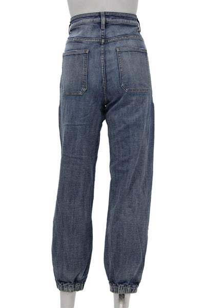 Driftwood Womens Blue Boyfriend Tapered Mid-Rise Jeans Size 27