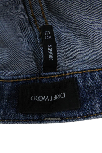 Driftwood Womens Blue Boyfriend Tapered Mid-Rise Jeans Size 27