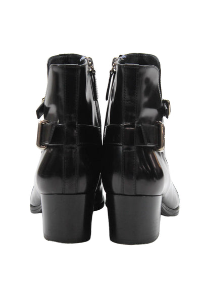 Tods Womens Leather Gomma Tronchetto Fribbie Boots Shoes Black Size 8.5