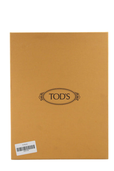 Tods Womens Leather Gomma Tronchetto Fribbie Boots Shoes Black Size 8.5