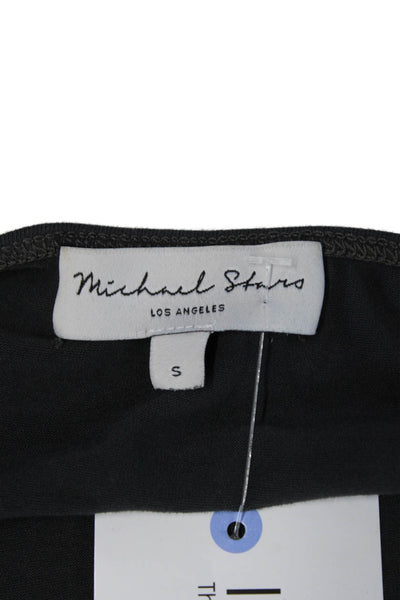 Michael Stars Womens Dark Gray V-Neck Jersey T-Shirt Short Sleeve Size S