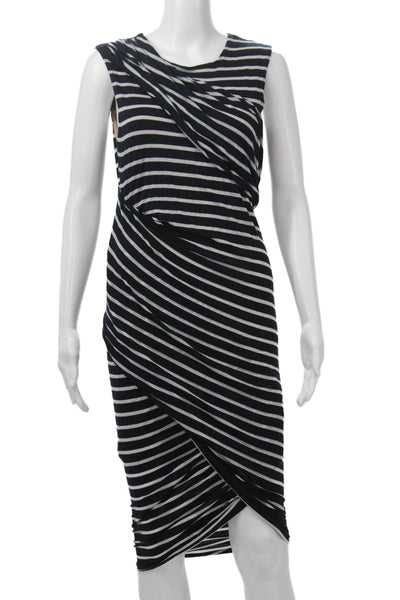 Bailey 44 Womens Bodycon Sheath Dress Black Crew Neck Sleeveless Mid-Calf Size L