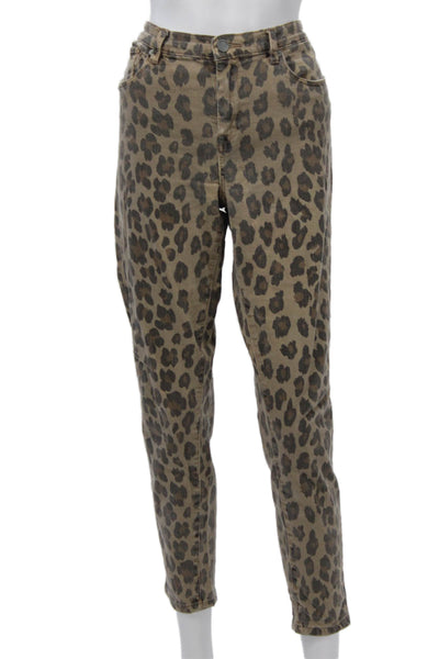 Blank NYC Womens Brown Animal Print Cotton Pants Size M