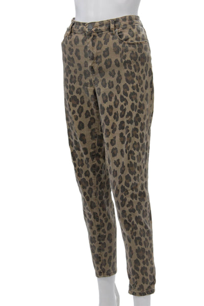 Blank NYC Womens Brown Animal Print Cotton Pants Size M