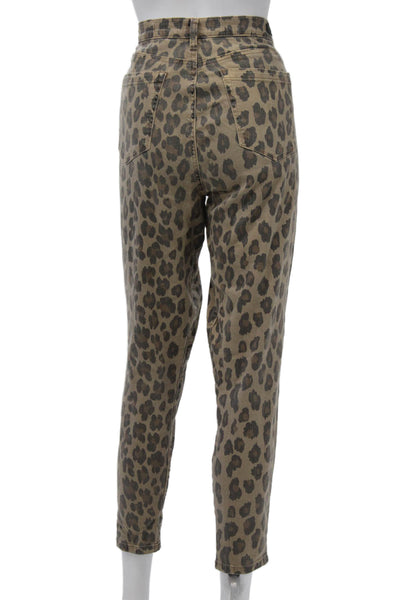 Blank NYC Womens Brown Animal Print Cotton Pants Size M