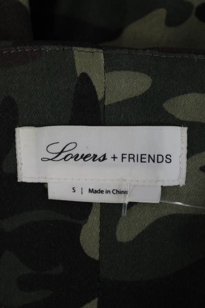 Lovers + Friends Women Mini Straight Skirt Green Camo Cotton Blend Size S