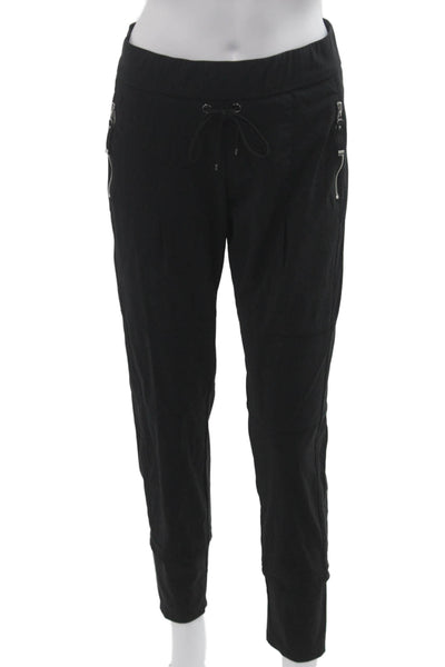 Raffaello Rossi Womens Drawstring Zip Pockets Jogger Pants Black Size 34