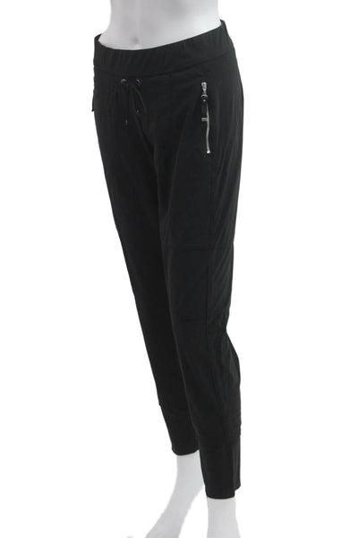 Raffaello Rossi Womens Drawstring Zip Pockets Jogger Pants Black Size 34