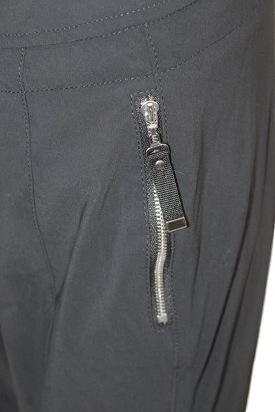 Raffaello Rossi Womens Drawstring Zip Pockets Jogger Pants Black Size 34