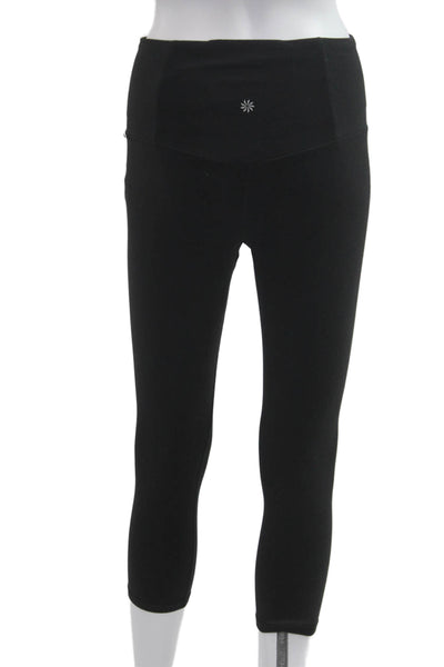 Athleta Womens Black Petites Capri Leggings Nylon Lycra Spandex Size S