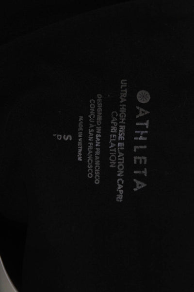 Athleta Womens Black Petites Capri Leggings Nylon Lycra Spandex Size S