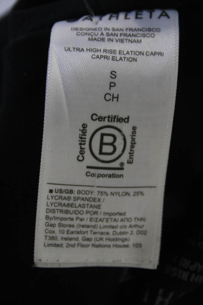 Athleta Womens Black Petites Capri Leggings Nylon Lycra Spandex Size S
