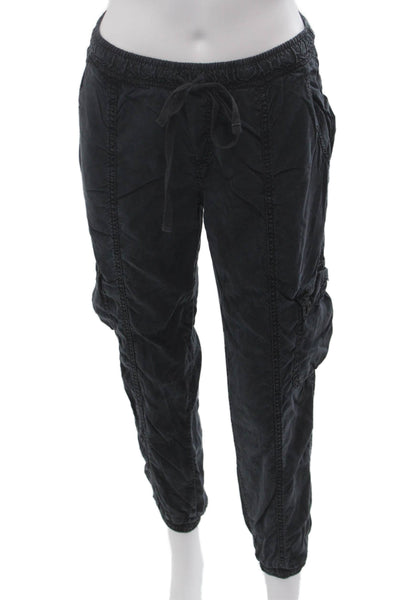 Bella Dahl Women Cargo Jogger Pants Dark Gray 100% Tencel Size S