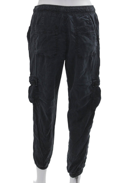 Bella Dahl Women Cargo Jogger Pants Dark Gray 100% Tencel Size S