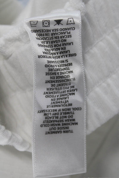 Splendid Women Jogger Sweatpants White Lyocell Linen Drawstring Size M