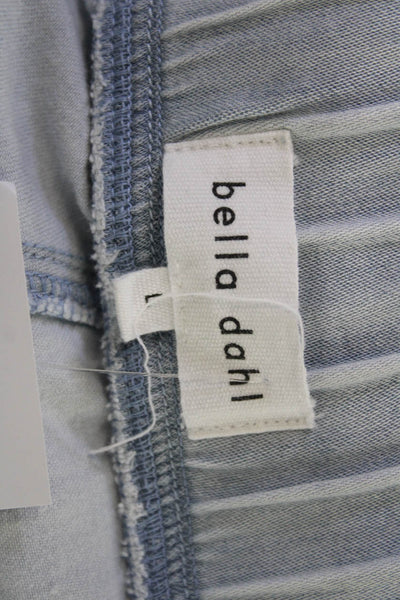 Bella Dahl Womens Cropped Jogger Pants Light Blue Drawstring Size L