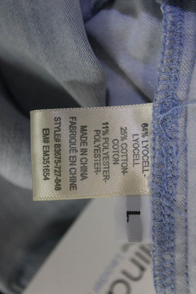 Bella Dahl Womens Cropped Jogger Pants Light Blue Drawstring Size L