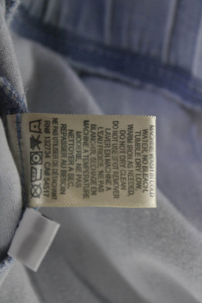 Bella Dahl Womens Cropped Jogger Pants Light Blue Drawstring Size L