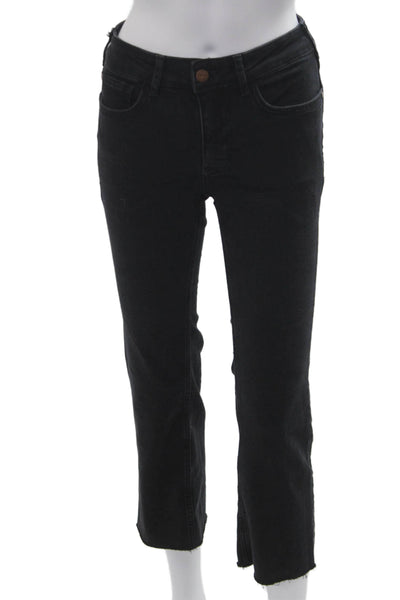 Pilcro Anthropologie Women Black Cropped Ankle Jeans Mid Rise Size 25