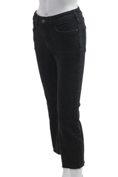 Pilcro Anthropologie Women Black Cropped Ankle Jeans Mid Rise Size 25
