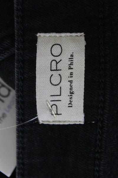 Pilcro Anthropologie Women Black Cropped Ankle Jeans Mid Rise Size 25