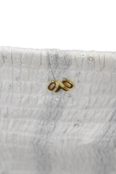 PQ Womens Maxi Sundress White Striped Viscose Square Neck Boho Size XS