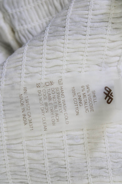 PQ Womens Maxi Sundress White Striped Viscose Square Neck Boho Size XS