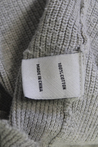 Caryn Vallone Women Pullover Sweater V-Neck Gray Cotton Long Sleeve Size XS