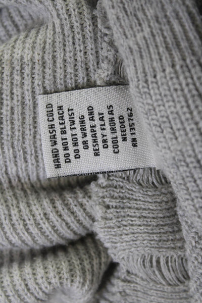 Caryn Vallone Women Pullover Sweater V-Neck Gray Cotton Long Sleeve Size XS