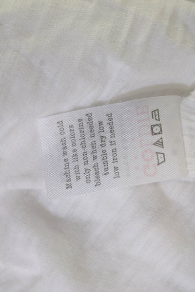 Goldie Womens White Ringer T-Shirt Pima Cotton Short Sleeve Size XS