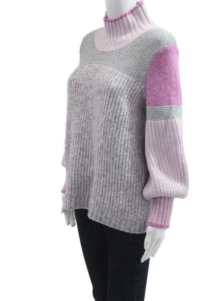 Splendid Women Mock Neck Pullover Sweater Gray Long Sleeve 90s Fall Size XS