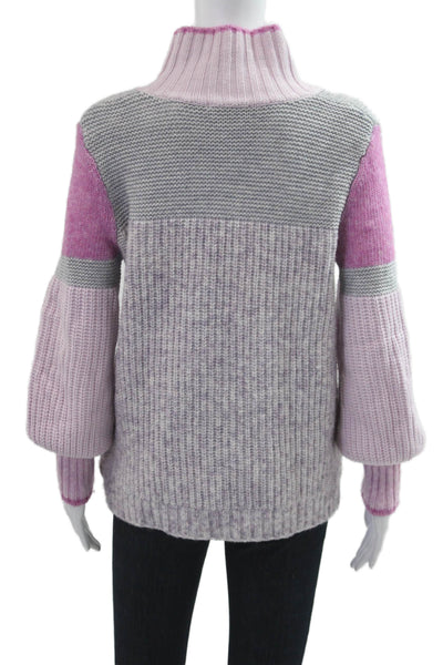 Splendid Women Mock Neck Pullover Sweater Gray Long Sleeve 90s Fall Size XS