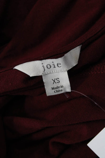 Joie Womens Wrap Dress Red V-Neck Knee Length Short Sleeve Size XS