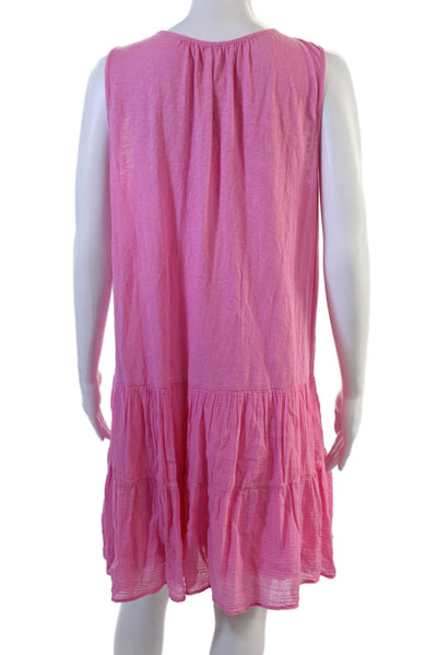 Velvet Women Shift Tank Dress Pink Sleeveless Cotton Short Bohemian Size S