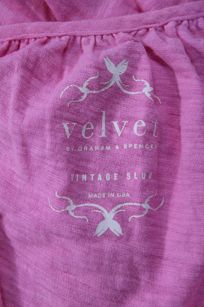 Velvet Women Shift Tank Dress Pink Sleeveless Cotton Short Bohemian Size S