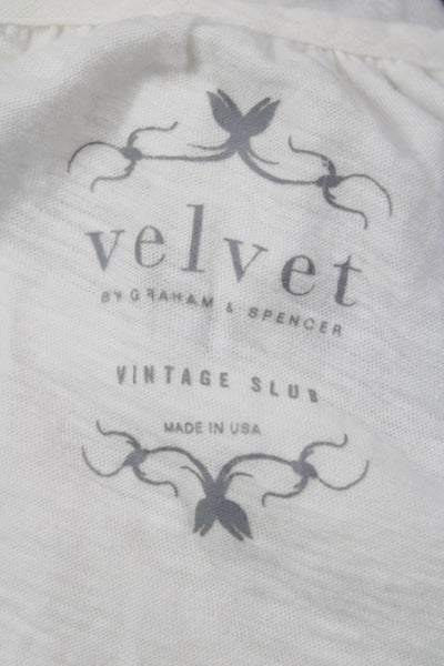 Velvet Womens Shift Tank Dress White Cotton Sleeveless Drawstring Short Size M