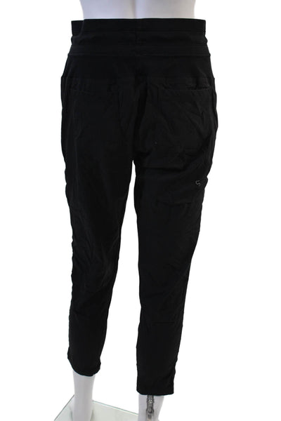 Lululemon Womens Ankle Jogger Pants Black Nylon Drawstring Sports Size S