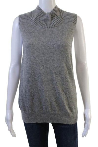 Leith Womens Gray Sleeveless Mock Neck Sweater Vest Size M