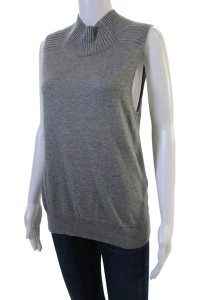 Leith Womens Gray Sleeveless Mock Neck Sweater Vest Size M