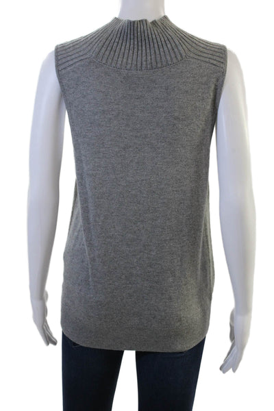 Leith Womens Gray Sleeveless Mock Neck Sweater Vest Size M