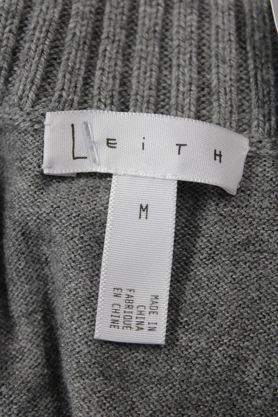 Leith Womens Gray Sleeveless Mock Neck Sweater Vest Size M
