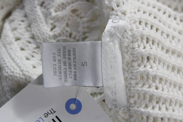 Design History Womens Pullover Sweater V Neck Short Sleeve White Size S